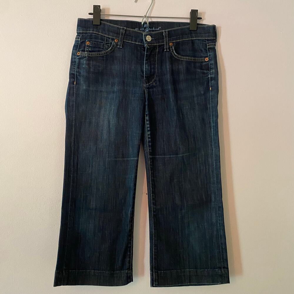 7 for all Mankind Dojo Capri Jeans Y2K Dark Wash Low Rise Retro Women's size 28